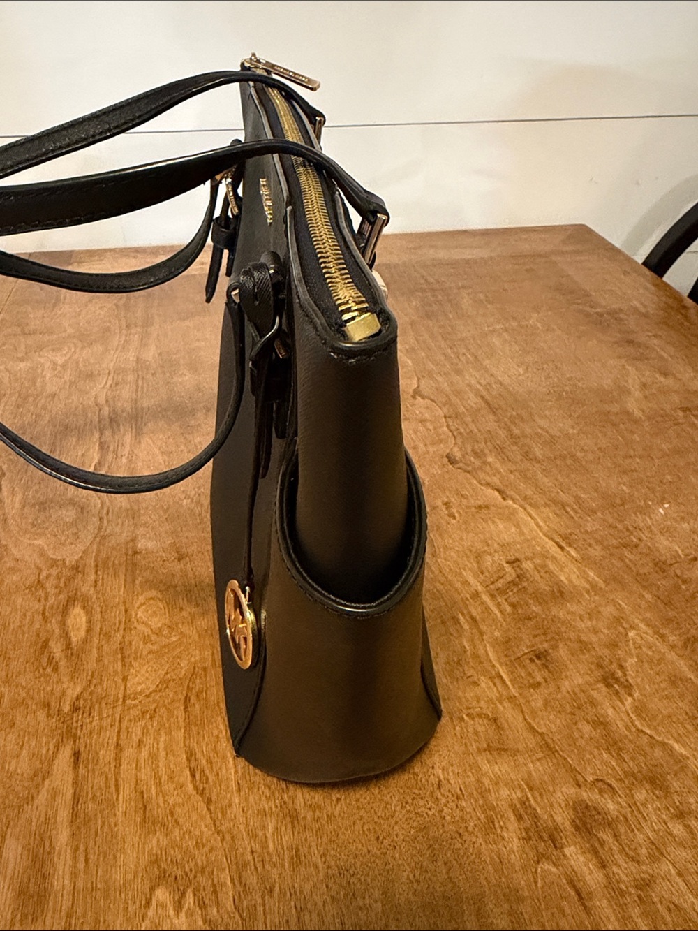 Michael Kors Black Purse with Gold Hardware - Picture 9 of 14